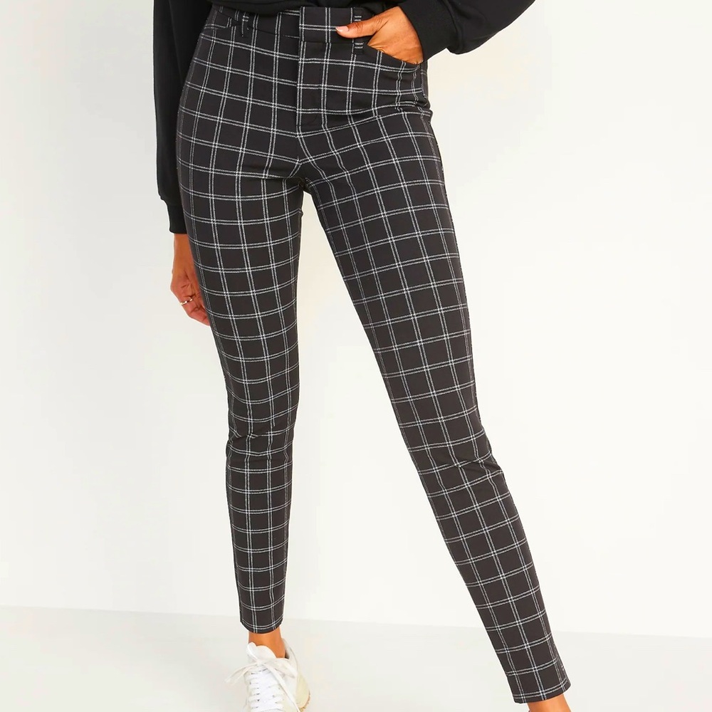 Old Navy Windowpane High Waisted Pixie Pants